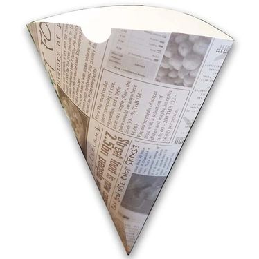 Cornet din carton neted pentru clătite, model ziar, 50 buc