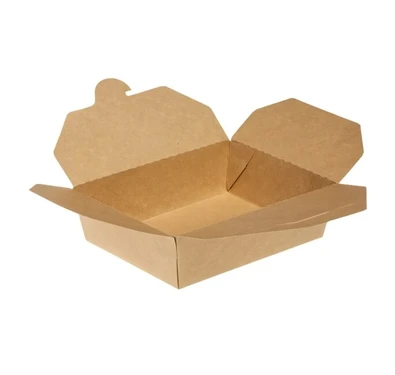 Cutie de hârtie kraft pentru alimente, un compartiment 1000 ml, 45 buc