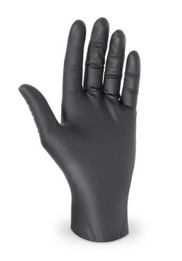 Mănuși nitril negre de unică folosință, L, 100 buc