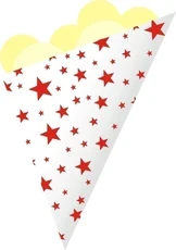 POPCORNiCO Cornet popcorn hârtie 0,5 L Mini Star roșu - 100 buc