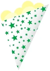 POPCORNiCO Cornet popcorn hârtie 0,5 L Mini Star verde - 100 buc